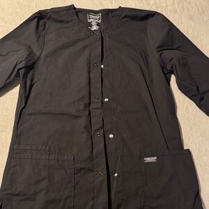 Cherokee Black Button-Up Scrub Shirt